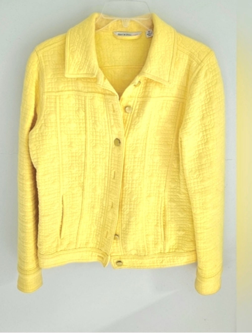 Isaac Mizrahi Yellow Quilted Cotton Jean Jacket